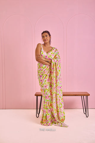 Sofia White Crepe Silk Saree Sofia White Crepe Silk Saree
