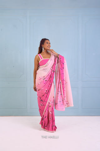 Rabia Pink Shaded Cotton Saree Rabia Pink Shaded Cotton Saree