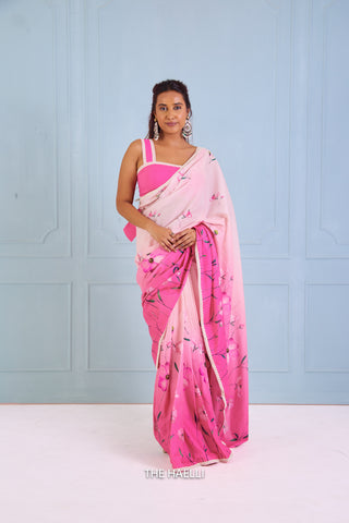 Rabia Pink Shaded Cotton Saree Rabia Pink Shaded Cotton Saree