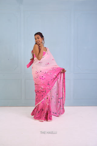 Rabia Pink Shaded Cotton Saree Rabia Pink Shaded Cotton Saree