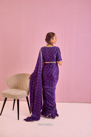 Roma Purple Satin Silk Saree Roma Purple Satin Silk Saree