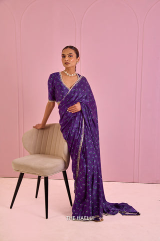 Roma Purple Satin Silk Saree Roma Purple Satin Silk Saree