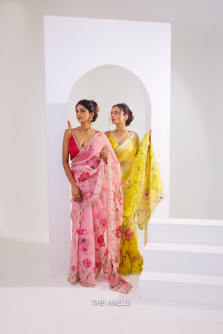Rabia Yellow Shaded Organza Saree Rabia Yellow Shaded Organza Saree