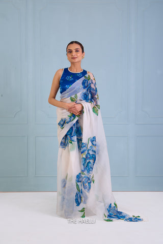 Nagma White Organza Saree Nagma White Organza Saree