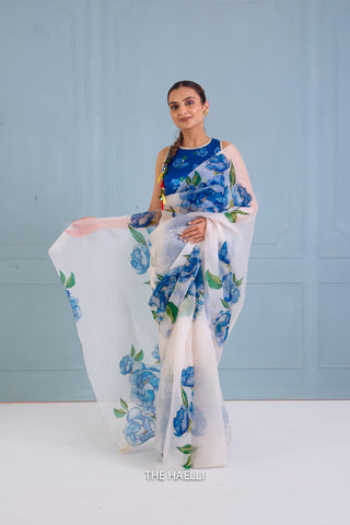 Nagma White Organza Saree Nagma White Organza Saree