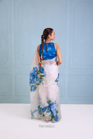 Nagma White Organza Saree Nagma White Organza Saree
