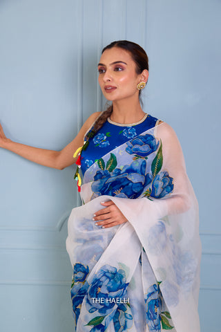 Nagma White Organza Saree Nagma White Organza Saree