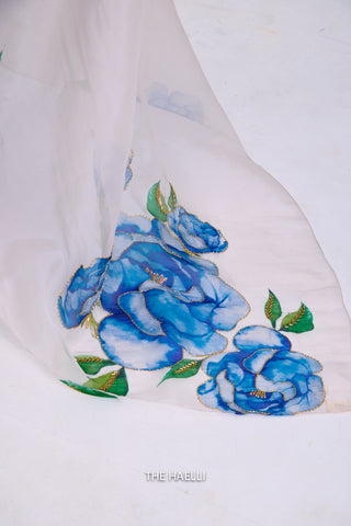 Nagma White Organza Saree Nagma White Organza Saree