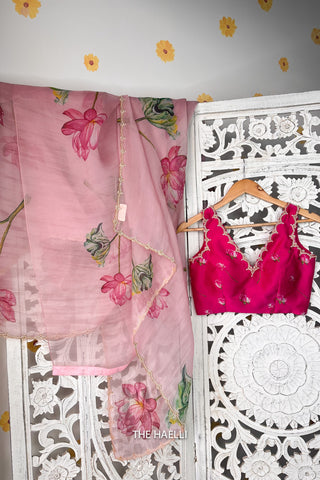 Kamal Pink Organza Silk Saree Kamal Pink Organza Silk Saree