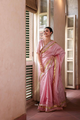 Padmini Pink Tussar Silk Saree Padmini Pink Tussar Silk Saree