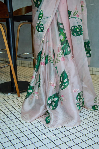 Cham Cham Blush Organza Silk Saree Cham Cham Blush Organza Silk Saree