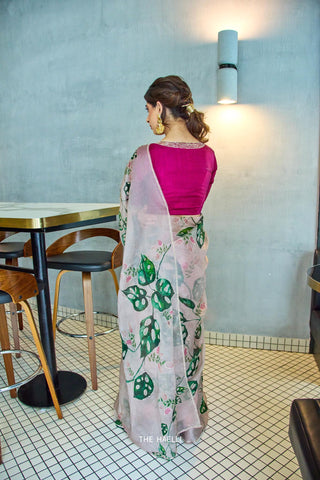 Cham Cham Blush Organza Silk Saree Cham Cham Blush Organza Silk Saree