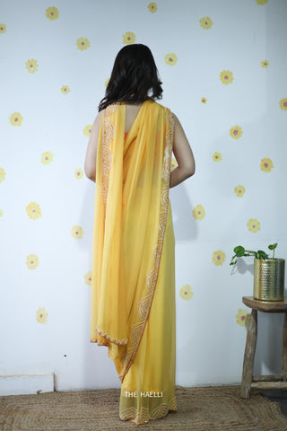 Naina Yellow Chiffon Silk Saree Naina Yellow Chiffon Silk Saree