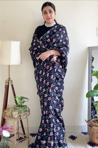 Midnight Blush Silk Saree Midnight Blush Silk Saree