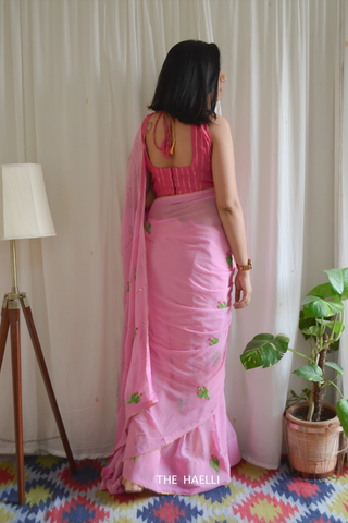 The Cactus Story Pink Georgette Saree The Cactus Story Pink Georgette Saree