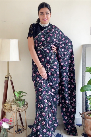 Midnight Blush Silk Saree Midnight Blush Silk Saree