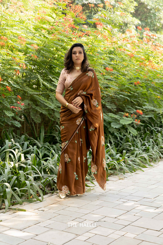 Sitara Brown silk saree Sitara Brown silk saree