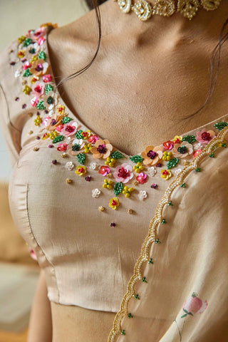 Lily Beige Silk Blouse