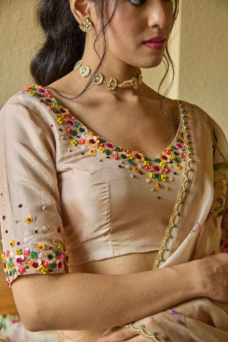 Lily Beige Silk Blouse