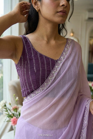 Flamingo Purple Uppada Silk Blouse