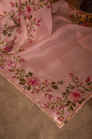 Bela Pink Organza Silk Saree