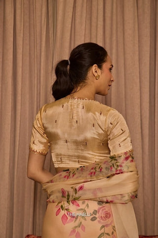 Aaina Beige Uppada Silk Blouse