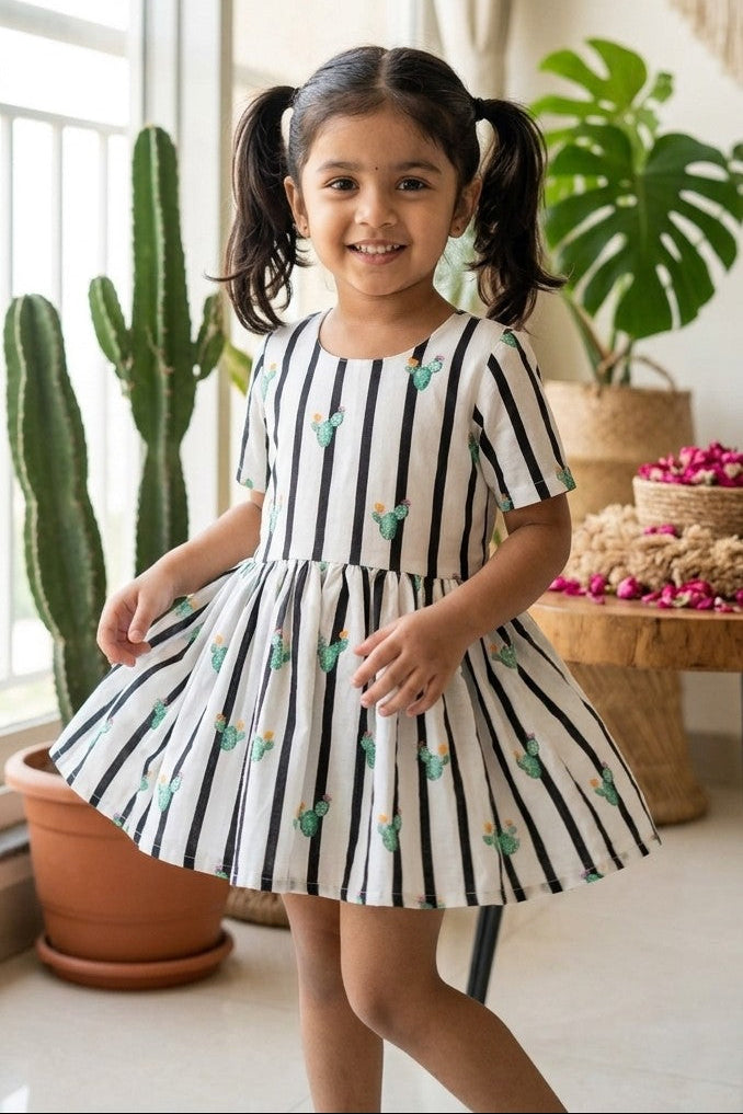 Baby Cactus Kiss B&W Dress