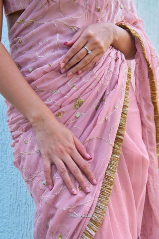 Gulika Pink Chiffon Silk Saree