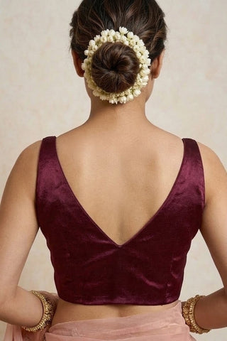 Velora Burgundy Stretchable Blouse