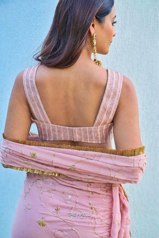 Veena Pink Uppada Silk Blouse