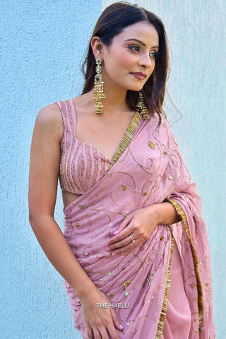 Veena Pink Uppada Silk Blouse