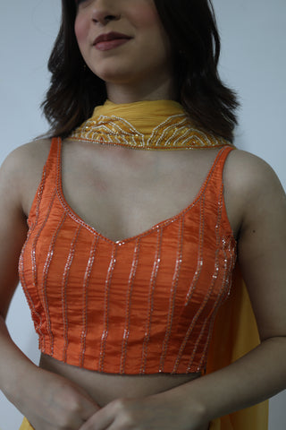 Flamingo Orange Silk Blouse