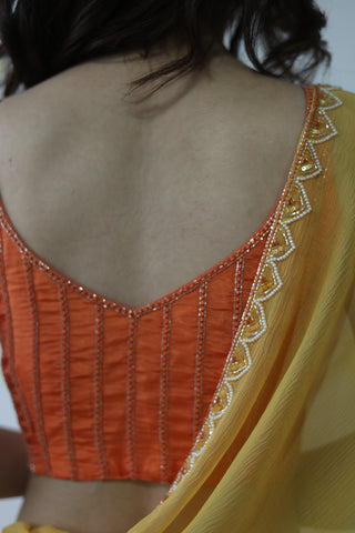 Flamingo Orange Silk Blouse