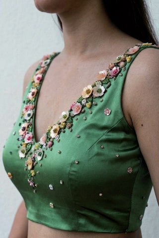 Lily Green Stretchable Blouse