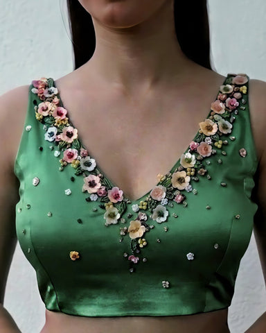 Lily Green Stretchable Blouse
