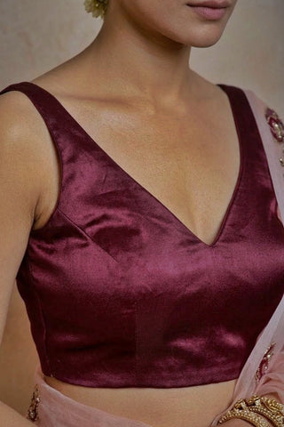 Velora Burgundy Stretchable Blouse