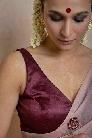 Velora Burgundy Stretchable Blouse