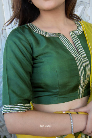 Mishti Green Uppada Silk Blouse