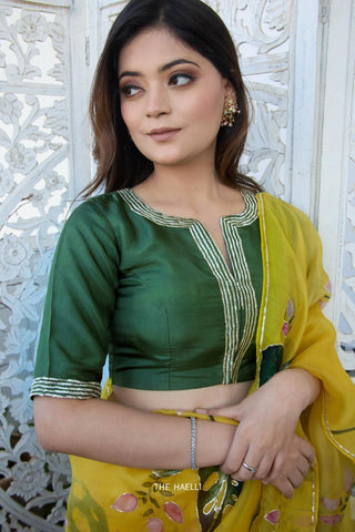 Mishti Green Uppada Silk Blouse