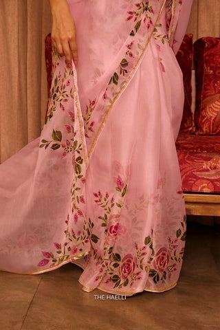 Bela Pink Organza Silk Saree