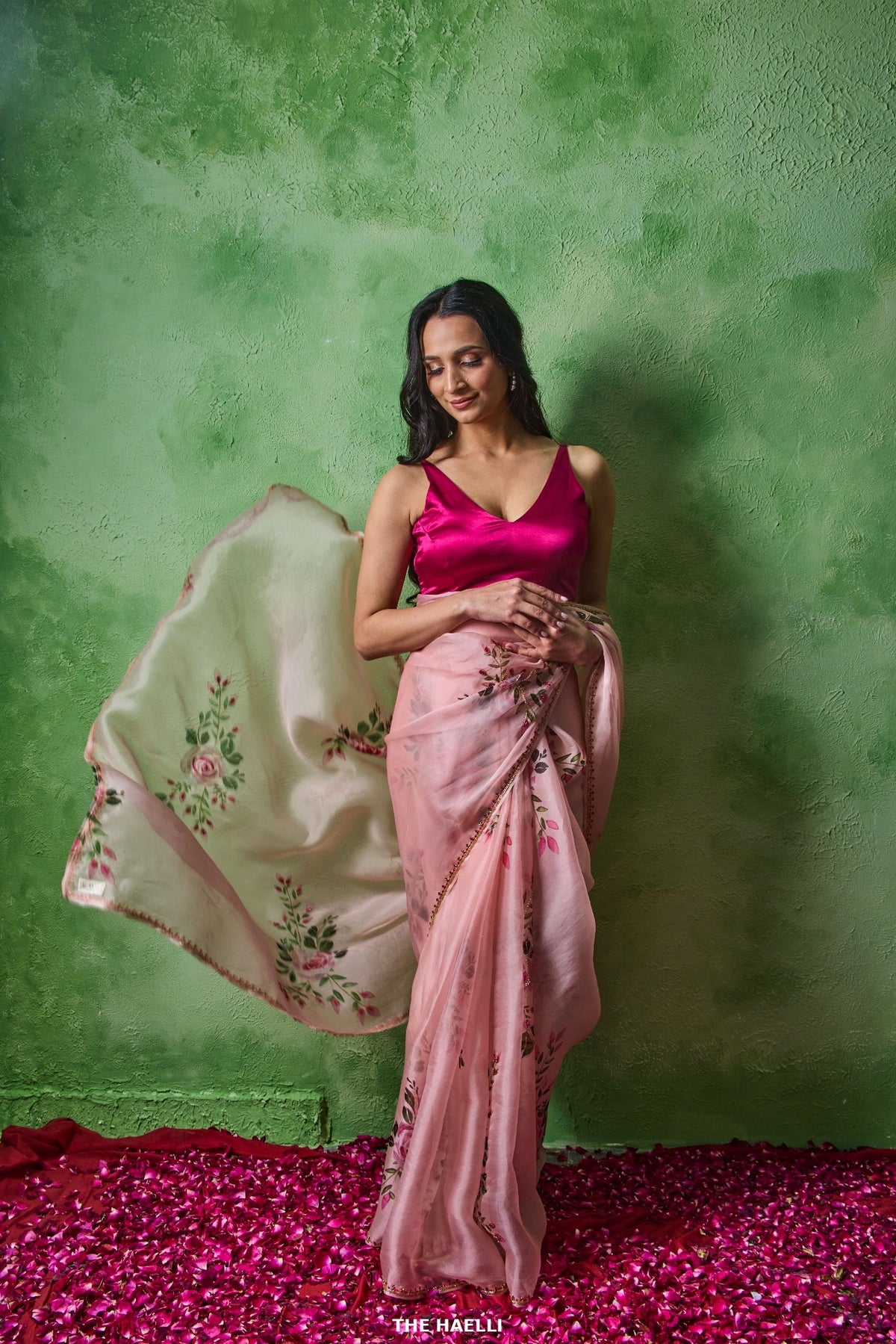 Gulaab Rose Organza Silk Saree