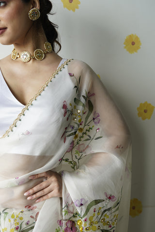 Velora White Stretchable Blouse