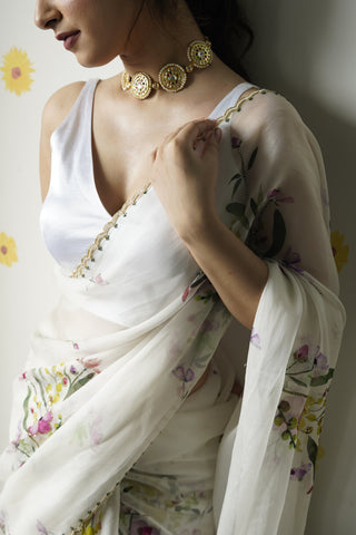 Velora White Stretchable Blouse
