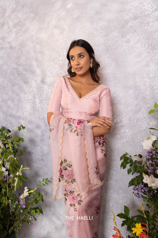 Heera Pink Hand-Embroidered Blouse