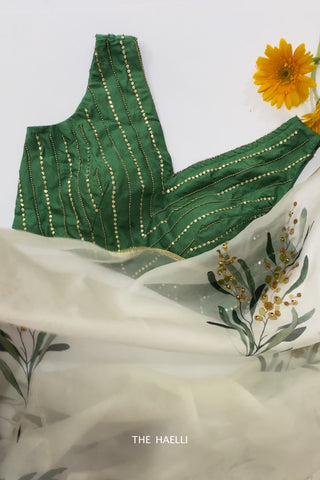 Isabelle Green Hand-Embroidered Blouse