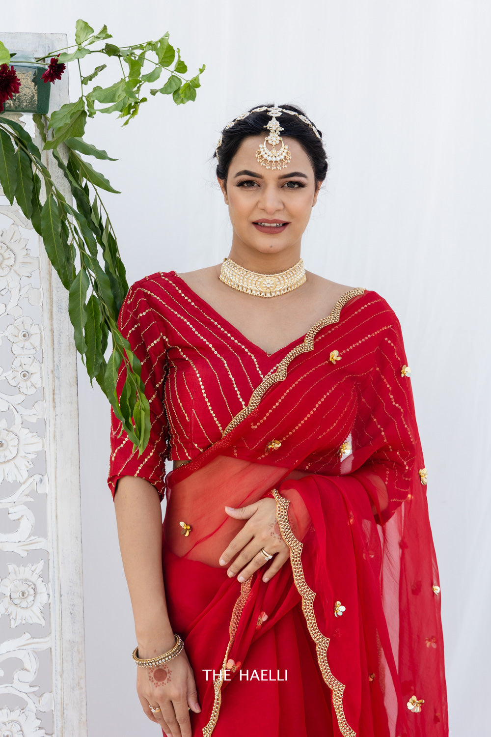 Isabelle Red Hand-Embroidered Blouse