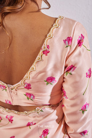 Nadia Blush Satin Silk Blouse