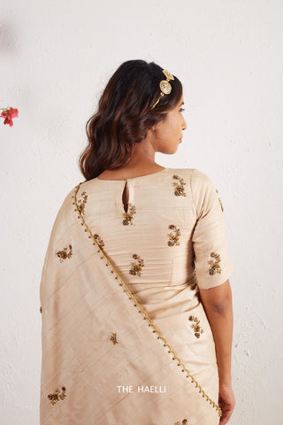 Pari Beige Tussar Silk Blouse