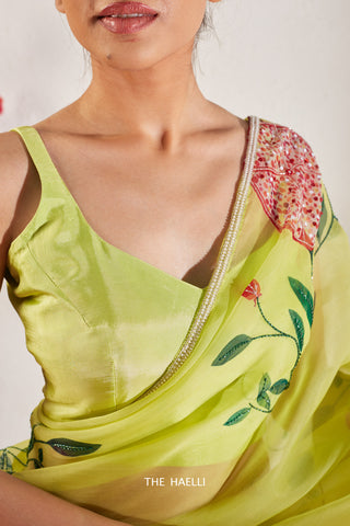 Jenna Lime Silk Blouse