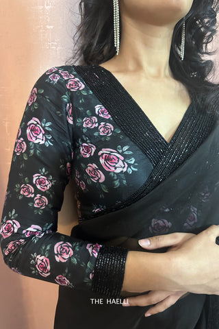 Samaira Black Hand embroidered blouse